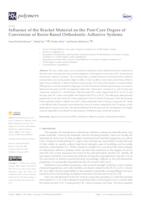 prikaz prve stranice dokumenta Influence of the Bracket Material on the Post-Cure Degree of Conversion of Resin-Based Orthodontic Adhesive Systems