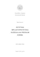 prikaz prve stranice dokumenta Estetska implantoprotetska rješenja na prednjim zubima