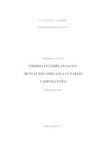 prikaz prve stranice dokumenta Imedijatna implantacija dentalnog implantata nakon vađenja zuba 