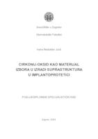 prikaz prve stranice dokumenta Cirkonij-oksid kao materijal izbora u izradi suprastrukutra u implantoprotetici 