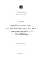 prikaz prve stranice dokumenta Protetska rehabilitacija djelomično ozubljenog pacijenta s Parkinsonovom bolešću – prikaz slučaja