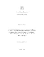 prikaz prve stranice dokumenta Pretprotetski dijagnostički i terapijski postupci u fiksnoj protetici