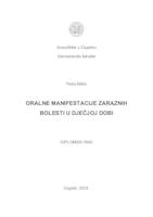 prikaz prve stranice dokumenta Oralne manifestacije zaraznih bolesti u dječjoj dobi