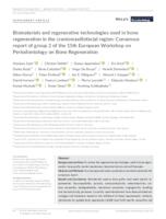 prikaz prve stranice dokumenta Biomaterials and regenerative technologies used in bone regeneration in the craniomaxillofacial region: Consensus report of group 2 of the 15th European Workshop on Periodontology on Bone Regeneration