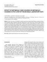 prikaz prve stranice dokumenta Effect of metabolic cage housing on metabolic changes in the liver of young male laboratory rats