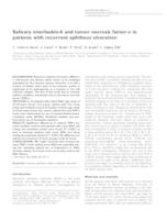 prikaz prve stranice dokumenta                     Salivary interleukin‐6 and tumor necrosis factor‐                     α                     in patients with recurrent aphthous ulceration                   