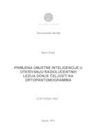 prikaz prve stranice dokumenta Primjena umjetne inteligencije u otkrivanju radiolucentnih lezija donje čeljusti na ortopantomogramima