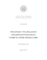 prikaz prve stranice dokumenta PRIVATNOST I POVJERLJIVOST PACIJENTOVIH PODATAKA U STOMATOLOŠKIM ORDINACIJAMA