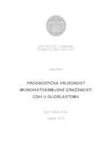 prikaz prve stranice dokumenta Prognostička vrijednost  imunohistokemijske izraženosti  cd44 u glioblastomu