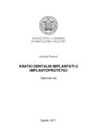 prikaz prve stranice dokumenta Kratki dentalni implantati u implantoprotetici