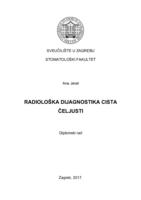 prikaz prve stranice dokumenta Radiološka dijagnostika cista čeljusti
