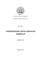 prikaz prve stranice dokumenta Taurodontizam i ostale dentalne anomalije