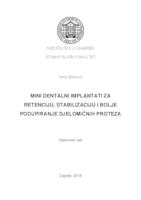 prikaz prve stranice dokumenta Mini dentalni implantati za retenciju, stabilizaciju i bolje podupiranje djelomičnih proteza