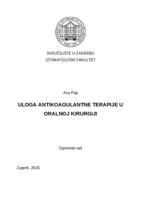 prikaz prve stranice dokumenta Uloga antikoagulantne terapije u oralnoj krurgiji