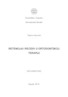 prikaz prve stranice dokumenta Retencija i recidiv u ortodontskoj terapiji