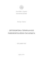 prikaz prve stranice dokumenta Ortodontska terapija kod parodontoloških pacijenata