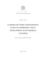 prikaz prve stranice dokumenta A cross-sectional radiographic study of permanent teeth development in Botswana's children