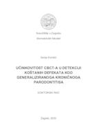 prikaz prve stranice dokumenta Učinkovitost CBCT-a u detekciji koštanih defekata kod generaliziranoga kroničnoga parodontitisa