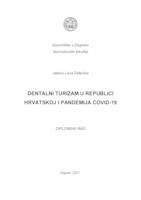 prikaz prve stranice dokumenta Dentalni turizam u Republici Hrvatskoj i pandemija COVID-19